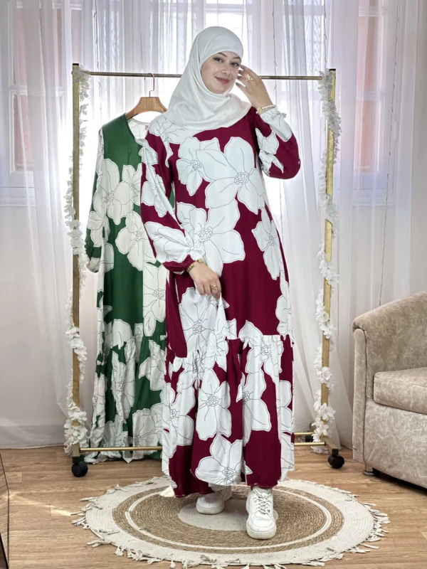 ⁦✨روب حجاب الزهور⁩ - الصورة ⁦5⁩