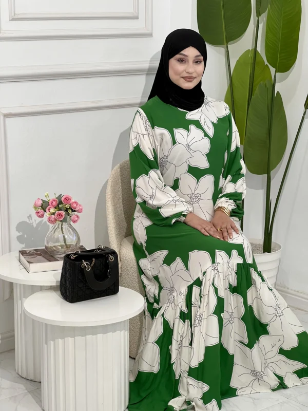 ⁦✨روب حجاب الزهور⁩ - الصورة ⁦8⁩