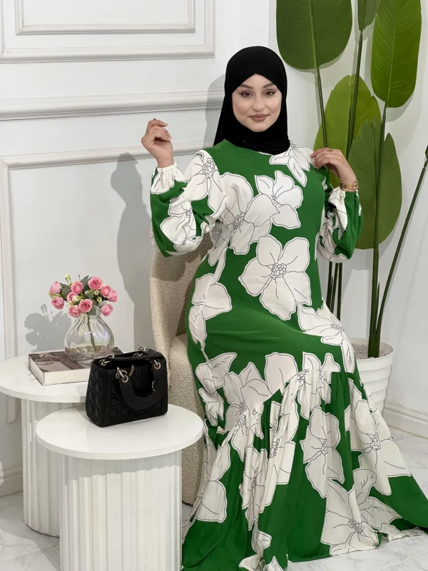 ⁦✨روب حجاب الزهور⁩ - الصورة ⁦4⁩